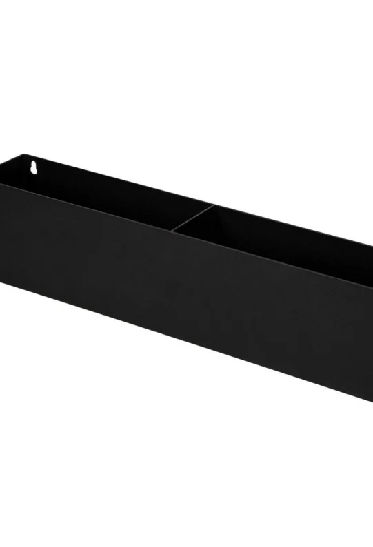 Полка для ванной настенная черная металлическая 50 x 10 x 10 см, для шампуней и косметики
